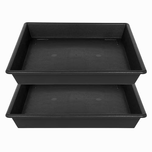 NIMYAU Square Plant Saucer 8 Inch 2 Pack 6 8 10 12 14 16 18 20 Inch, Plant Trays for Pots Heavy Duty Plastic Plant Saucers for Indoors Outdoors, Flower Pot No Holes Plant Drip Trays - Image 1