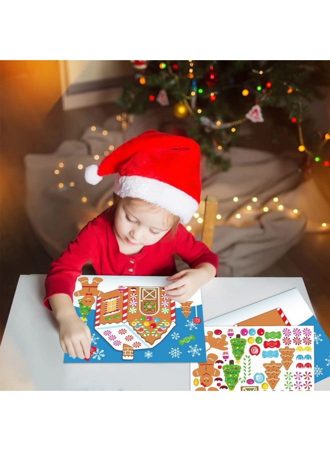 jollylife 32PCS Make-a-Gingerbread House Stickers for Kids - Christmas Party Game/Craft/Activity/Favor/Supplies - 16 Finished Products - Image 2