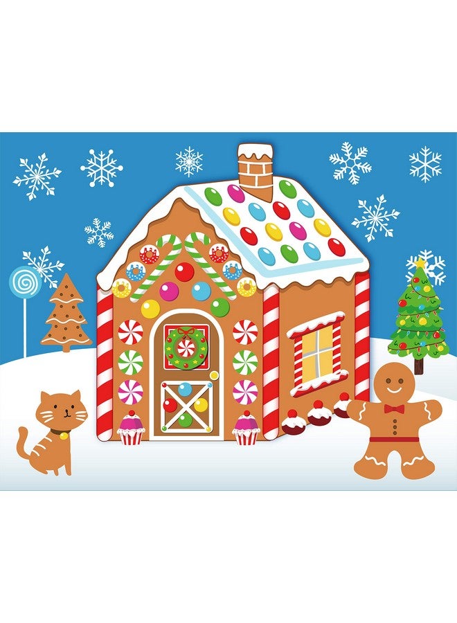 jollylife 32PCS Make-a-Gingerbread House Stickers for Kids - Christmas Party Game/Craft/Activity/Favor/Supplies - 16 Finished Products - Image 1