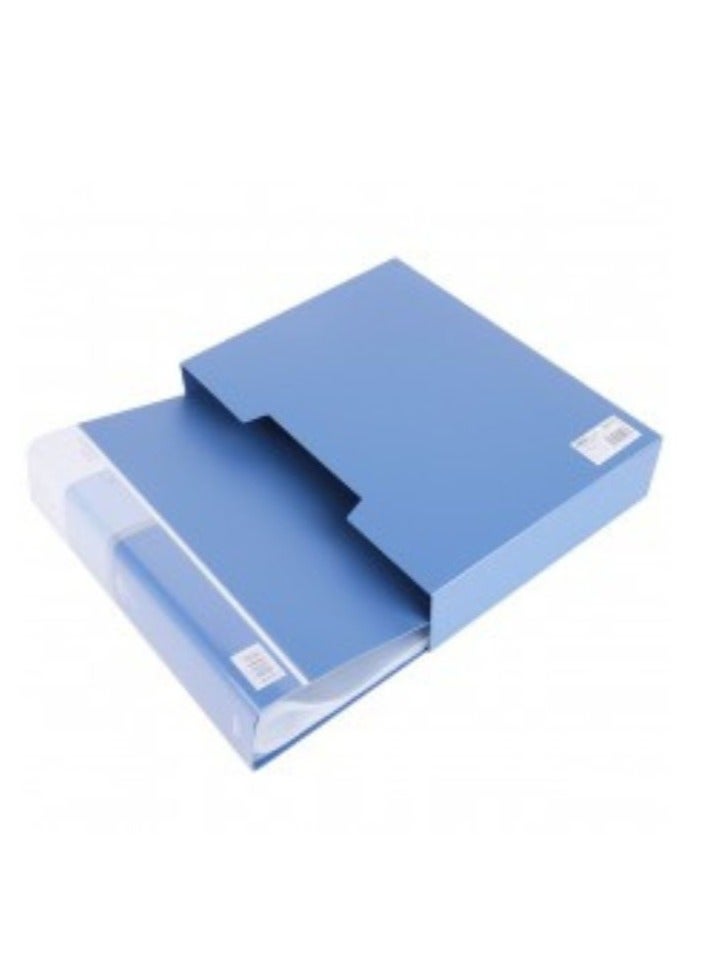 Deluxe 100-Pocket Clear Book A4 Size Blue Color - Image 1