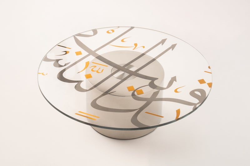 لا ميسا حامل كيك زجاج من مجموعة أُلْفَة باللون الذهبي والفضي بقاعدة فضية 72*40*39 سم - Image 1