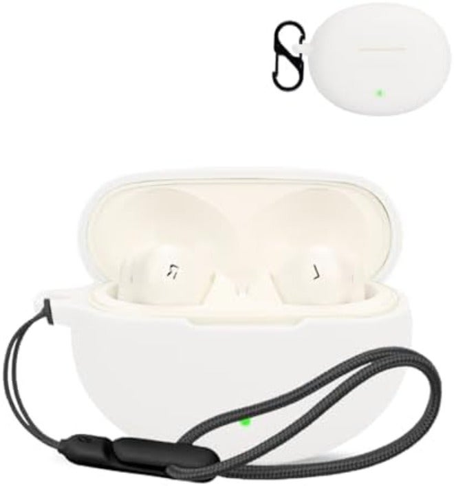 NOUKAJU for OnePlus Buds Pro 3 Case Cover, Wireless Earphone Silicone Protective Cover(with Carabiner + Lanyard) Drop-Proof, Scratch-Proof, Shock-Proof, Reserved Charging Port, dust-Proof(Black) - Image 1