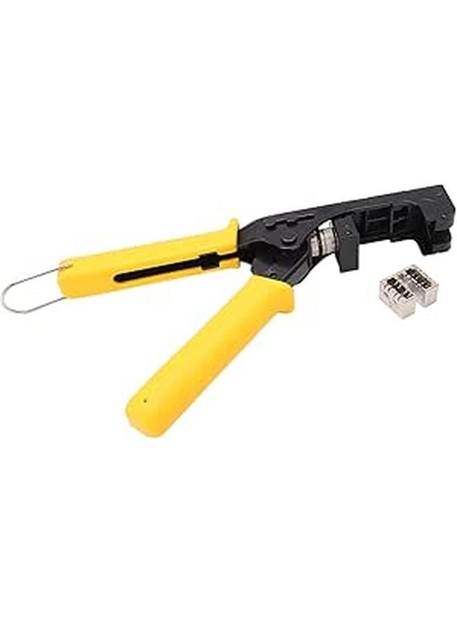 Reacon Steel Ratcheting Crimper Tool For 180 Degree RJ45 Keystone Jacks Termination Tool With PP Heat Handle - Image 1