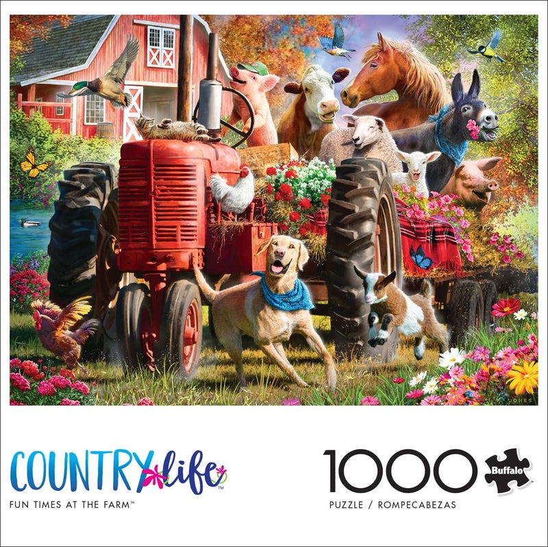 Buffalo Games - Larry Jones - Fun Times at The Farm - 1000 Piece Jigsaw Puzzle for Adults -Challenging Puzzle Perfect for Game Nights - Finished Size is 26.75 x 19.75 - Image 2