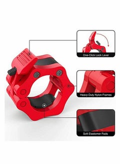 Y&D Pair of 2" inch ABS Locking Collars Clamp Hook Grip w/Quick Release Secure Snap Latch For Standard Olympic Barbells  - Image 5