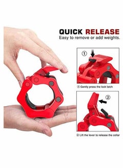 Y&D Pair of 2" inch ABS Locking Collars Clamp Hook Grip w/Quick Release Secure Snap Latch For Standard Olympic Barbells  - Image 4