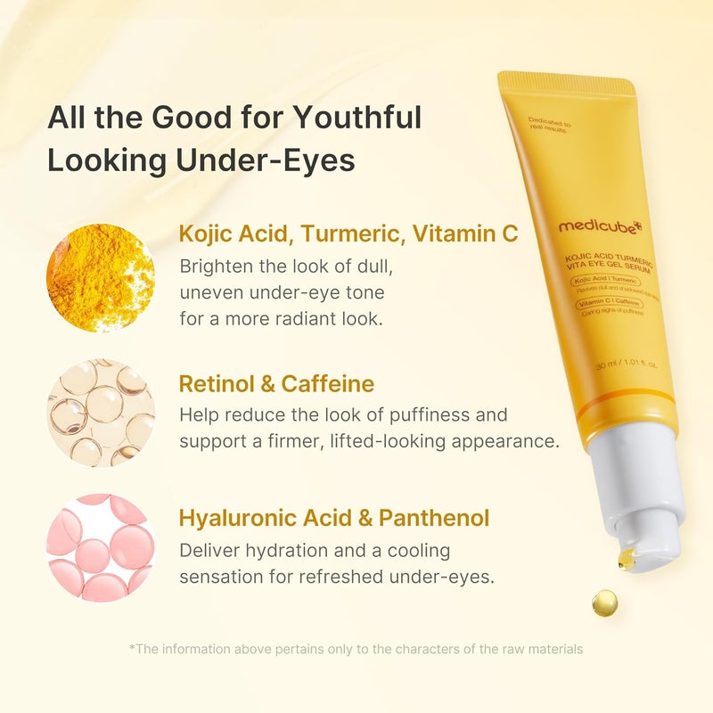 Medicube Kojic Acid Turmeric Vita Eye Gel Serum 30Ml - Image 3