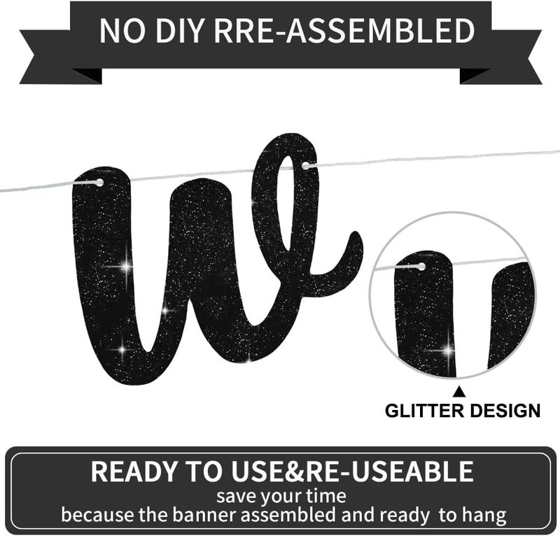 BEISHIDA Black We Appreciate You Banner No DIY Employee Appreciation for Office Party Decorations Thank You for Employee Teacher Doctor Nurse Staff - Image 3