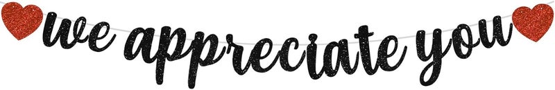 BEISHIDA Black We Appreciate You Banner No DIY Employee Appreciation for Office Party Decorations Thank You for Employee Teacher Doctor Nurse Staff - Image 1