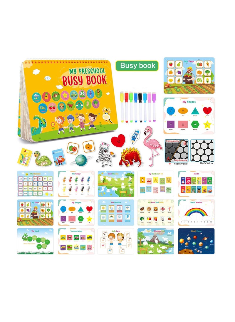 Children's Busy Book Velcro Stickers Repeatedly Sticker Books for  Toddlers Early Childhood Education