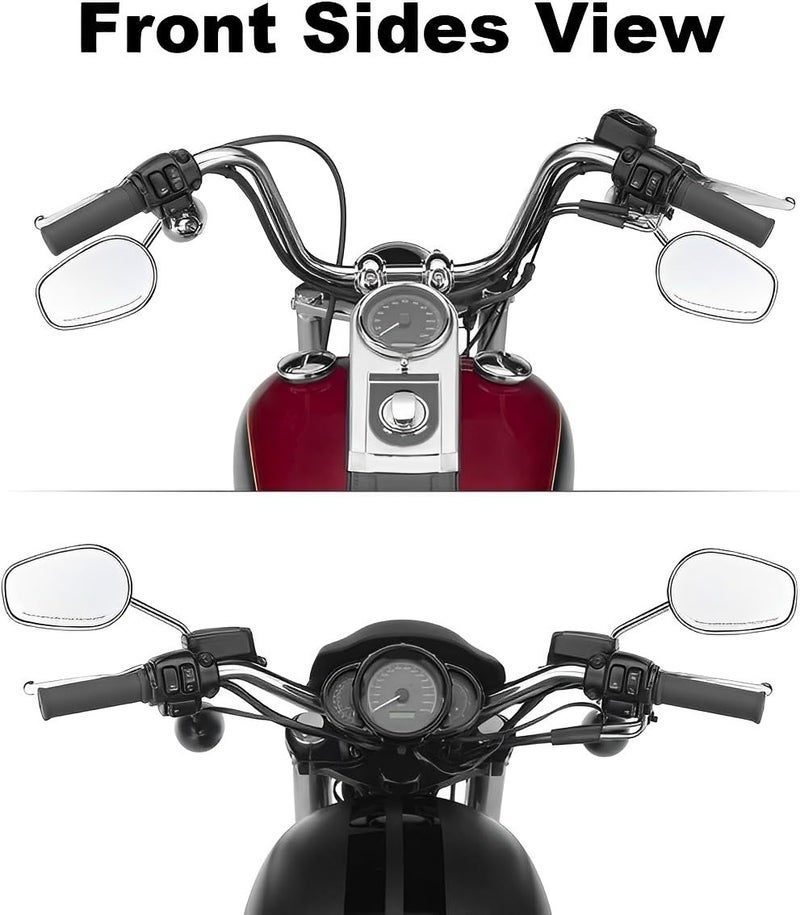 VPZMT 8mm Teardrop Rearview Mirrors Compatible with Harley Davidson Road King CVO Road Street Tri Glide Freewheeler Street XG500 XG750 Sportster XL883 1200 Softail Street Bob (Sliver) - Image 4