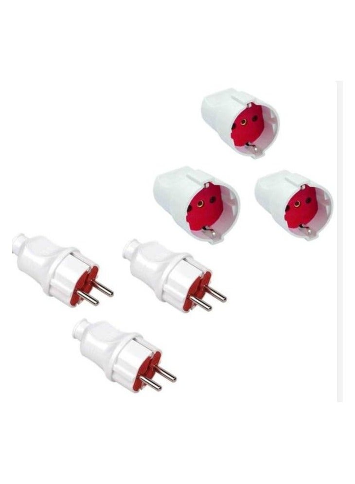 3 male sockets and one high-load socket