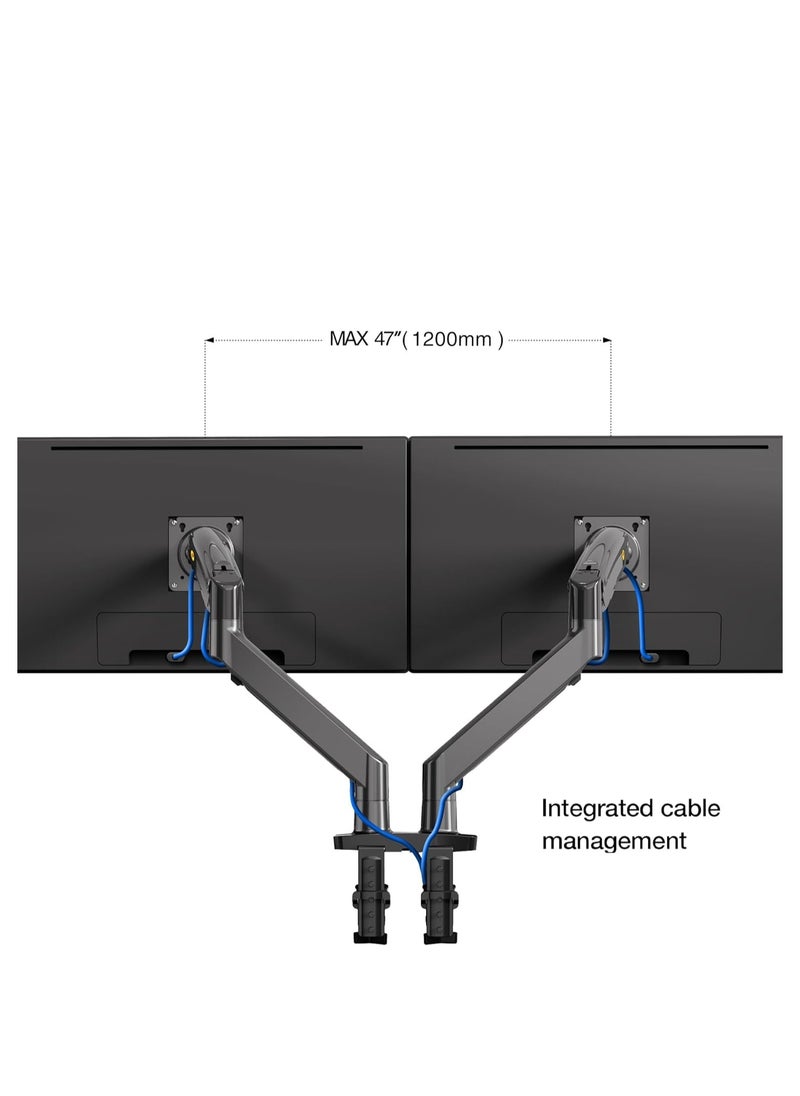 NB NORTH BAYOU - Dual Monitor Desk Mount Stand Full Motion Swivel Computer Monitor Arm Fits 2 Screens up to 32'' with Load Capacity 6.6~26.4lbs for Each Monitor F195A - Image 1