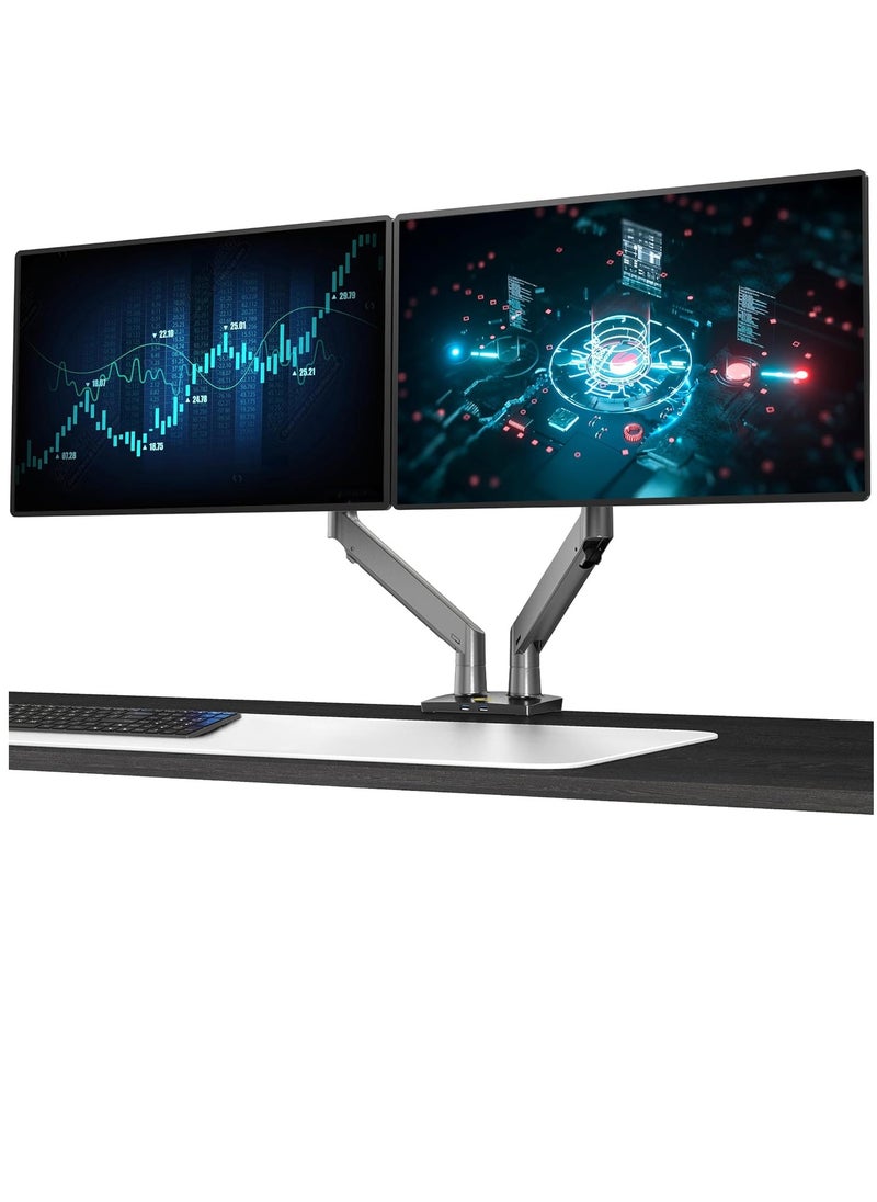 NB NORTH BAYOU - Dual Monitor Desk Mount Stand Full Motion Swivel Computer Monitor Arm Fits 2 Screens up to 32'' with Load Capacity 6.6~26.4lbs for Each Monitor F195A - Image 1