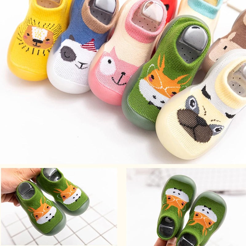 Non-Slip Baby Slippers, Unisex Baby Socks Shoes, Kids Baby Girl Boys Toddler Anti-Slip Slippers, Socks Cotton Shoes, Flexible Cozy Breathable Shoes for Baby Toddler Infant Child Kid (12-18M,B) - Image 3