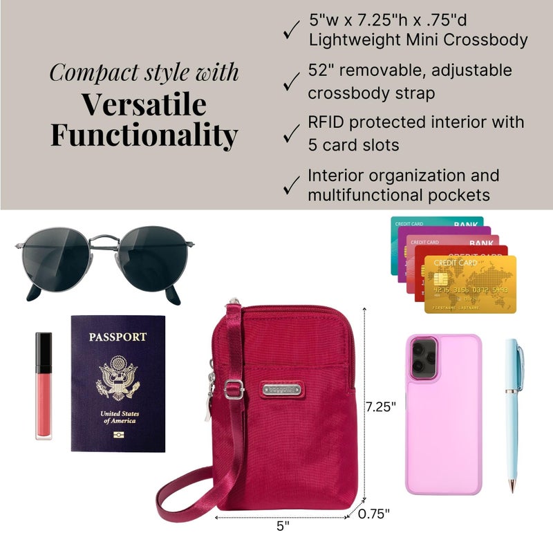 Baggallini Take Two RFID Bryant Crossbody - Small Crossbody Bag for Women - Phone Purse with Adjustable Shoulder Strap - Image 4