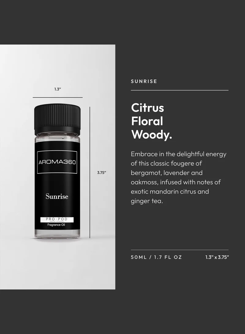 AROMA360 Sunrise Pro-Pod Oil Blend - Hotel Inspired for Luxury Essential Oil Diffusers - Aromatherapy Scent Diffuser Oil - Grapefruit, Tangerine, and Ginger