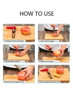 Ant Stainless Steel Fruit Extractor Portable ,Sturdy Apple Core Remover with Sharp Serrature Red  - Image 4