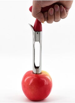 Ant Stainless Steel Fruit Extractor Portable ,Sturdy Apple Core Remover with Sharp Serrature Red  - Image 1