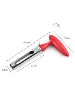 Ant Stainless Steel Fruit Extractor Portable ,Sturdy Apple Core Remover with Sharp Serrature Red  - Image 2