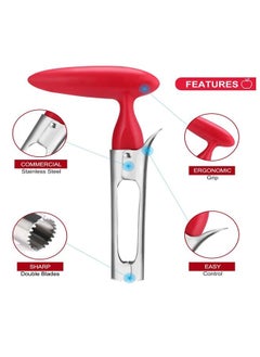 Ant Stainless Steel Fruit Extractor Portable ,Sturdy Apple Core Remover with Sharp Serrature Red  - Image 3
