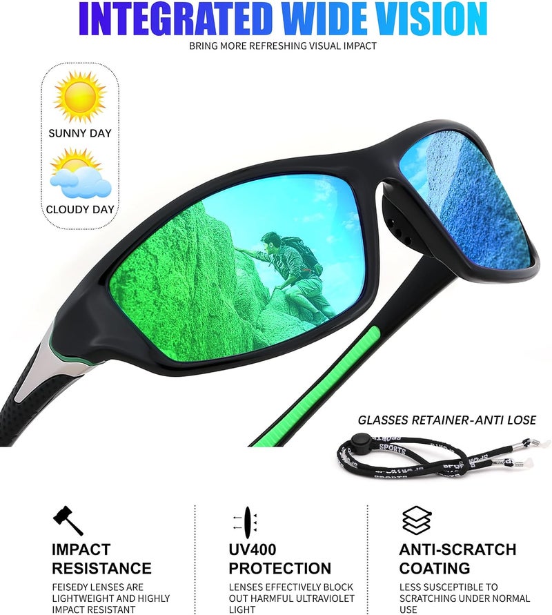 FEISEDY Single & bulk storage compatible FEISEDY Polarized Sports Sunglasses For Men Women Night Driving Cycling Fishing Glasses B2674 All climate suitability - Image 4