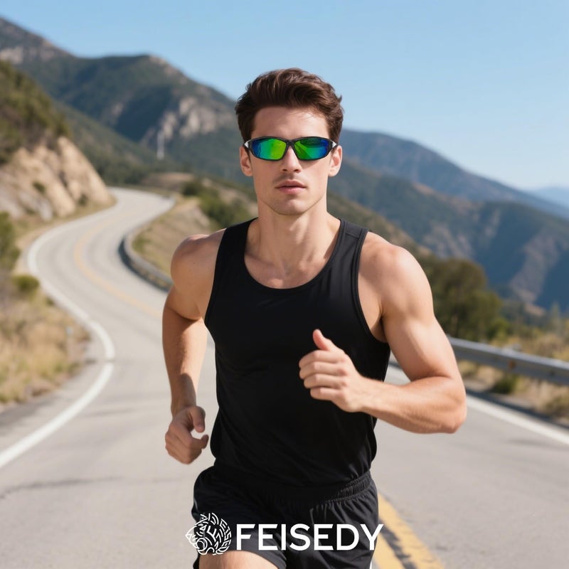FEISEDY Single & bulk storage compatible FEISEDY Polarized Sports Sunglasses For Men Women Night Driving Cycling Fishing Glasses B2674 All climate suitability - Image 3