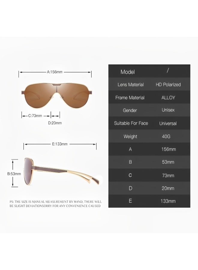 REOCLE Men's Polarized Sunglasses Oversized Retro Aviator Sunglasses Lightweight Sunglasses with UV400 Protection & Al-Mg Metal Frame - Image 5