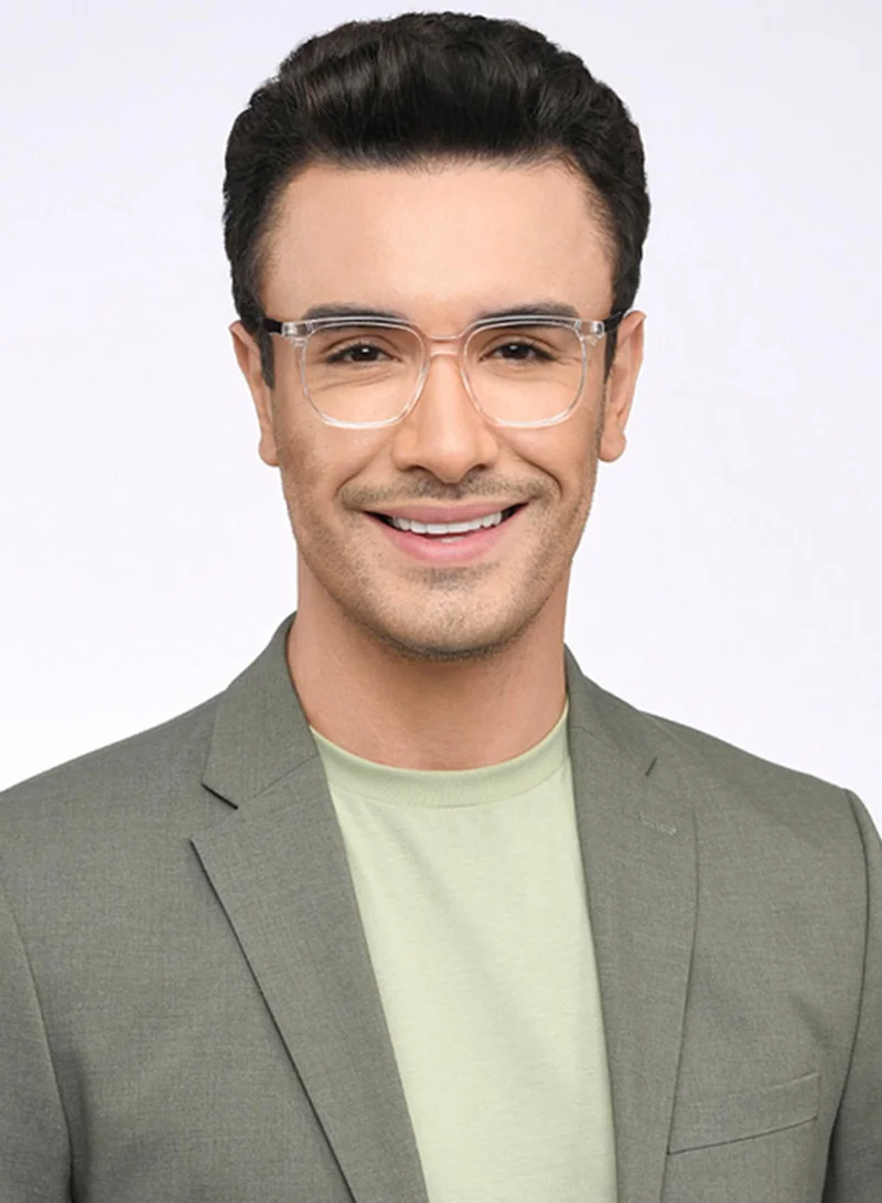 Lenskart Blu LENSKART BLU | Zero Power Blue Cut Computer Glasses | Anti Glare, Lightweight &amp; Blocks Harmful Rays | UV Protection Specs | Transparent Black | Men &amp; Women | Large | LB E16063