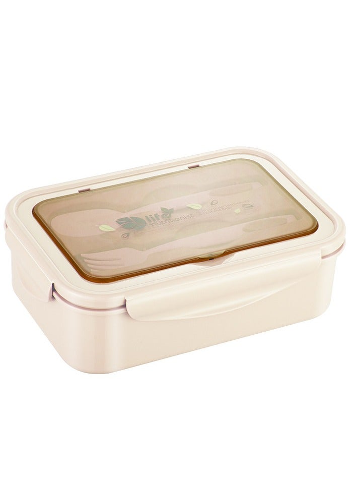 QIGAR Bento Lunch Box for Kids Adults, 3 Compartments Food Container Ideal Portion Sizes Leak-Proof Bento box for Kids ,With cutlery ,microwave heating Safe, Food-Safe Materials 1400ml - Image 1