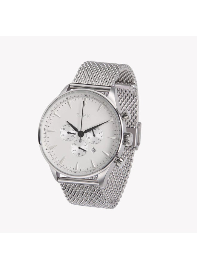 زنك ساعة زينك للرجال من الفولاذ المقاوم للصدأ باللون الفضي | ZK127G2MS-16 - Image 3