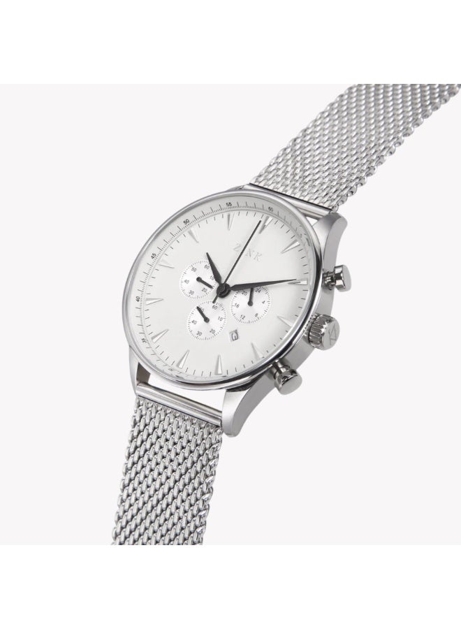 زنك ساعة زينك للرجال من الفولاذ المقاوم للصدأ باللون الفضي | ZK127G2MS-16 - Image 2