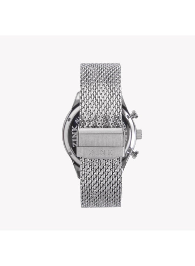 زنك ساعة زينك للرجال من الفولاذ المقاوم للصدأ باللون الفضي | ZK127G2MS-16 - Image 4