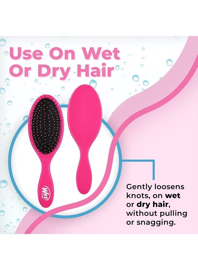 Wet Brush Original Detangler Hair Brush Exclusive Ultrasoft IntelliFlex Bristles Glide Through Tangles With Ease For All Hair Types For Women, Men, Wet And Dry Hair, 5 Oz, Punchy Pink, 1 Count - Image 4