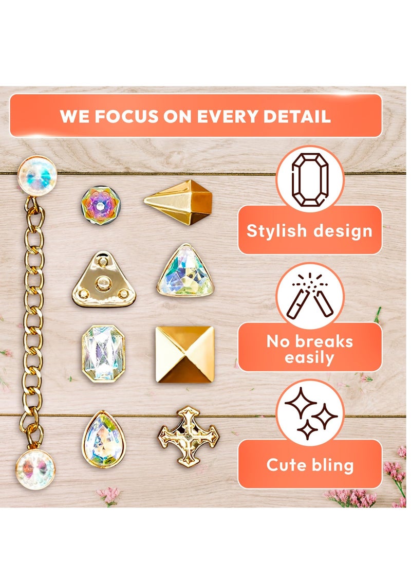 Excefore 24 Pack Shoe Charms Bling Shoes Decoration, Enamel Diamond Shoe Decoration with Chains Accessories, Suitable for Girls Women Party Favors Birthday Gifts - Image 4