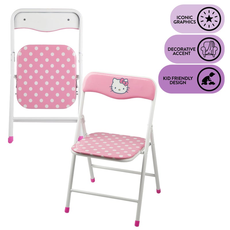 Idea Nuova Hello Kitty Kids Activity Table and Chair Set, 3-Piece Square Table with 2 Folding Chairs, Sanrio Character Design,Furniture Set for Ages 3+ - Image 5
