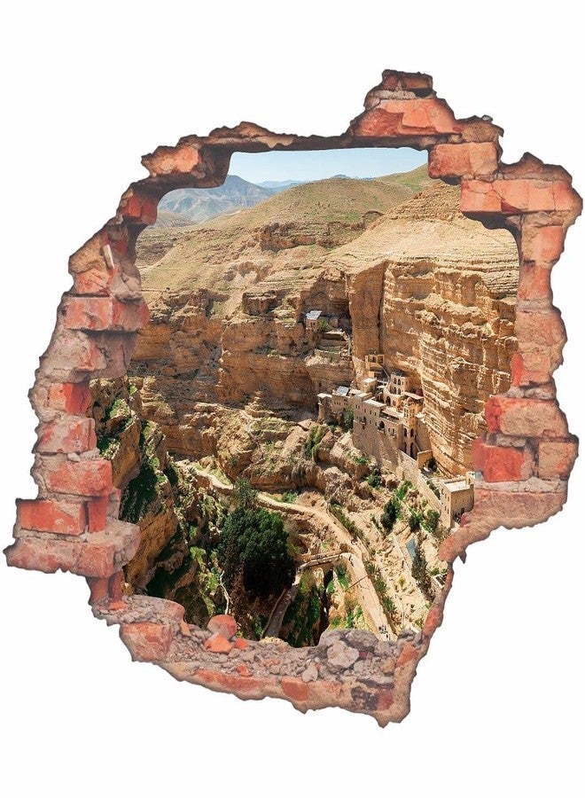 CVANU Hole Brick Mountain Path 3D Look Eye-Catching Wall Sticker Self-Adhesive Vinyl for Home/Office Decor Item Multicolour Size (75CM X 90CM)_C36 - Image 1