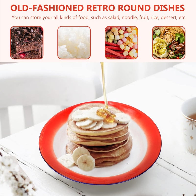 Hemoton طبق فواكه قديم من هيموتون 3 قطع، طبق تقديم فواكه مينا، طبق سلطة قديم، طبق غسيل مينا، طبق تقديم مينا قديم 20 سم 8 بوصة - Image 3