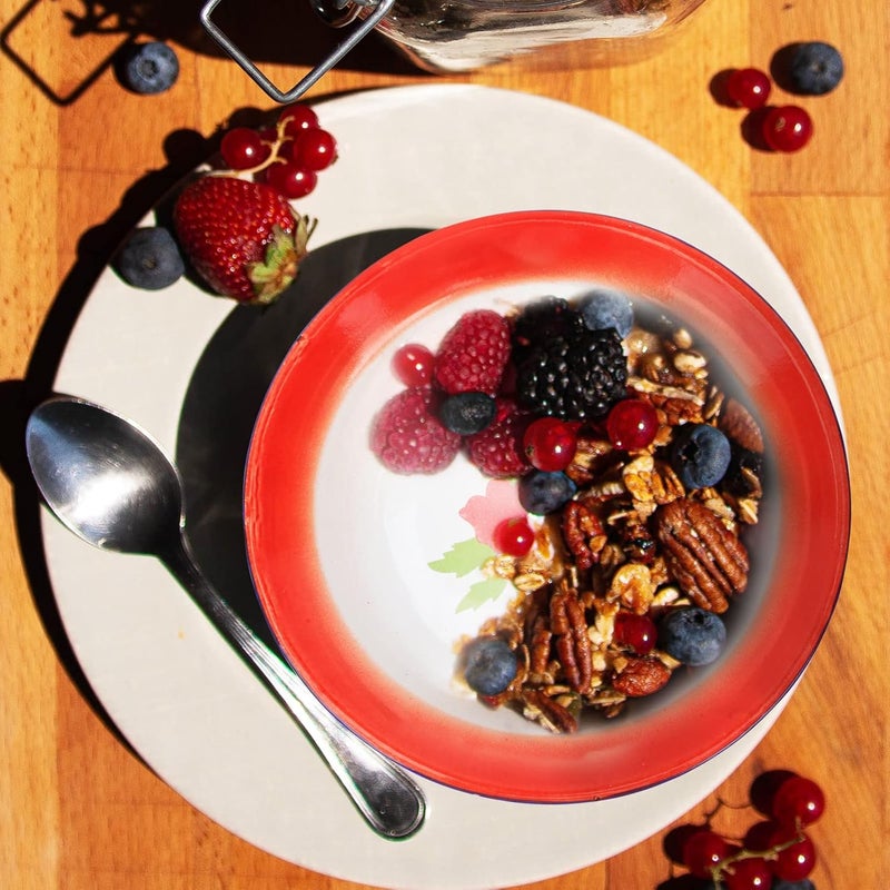 Hemoton طبق فواكه قديم من هيموتون 3 قطع، طبق تقديم فواكه مينا، طبق سلطة قديم، طبق غسيل مينا، طبق تقديم مينا قديم 20 سم 8 بوصة - Image 5