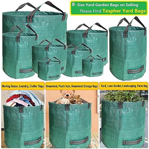 Tespher Professional 3-Pack 63 Gallons Lawn Garden Bags (D31, H19 inches) Yard Waste Bag with Gardening Gloves,Patio Standable Bag,Reusable Leaf Bag,Trash Containers,Garden Plant Trimmings Bag with 4 Handles - Image 3