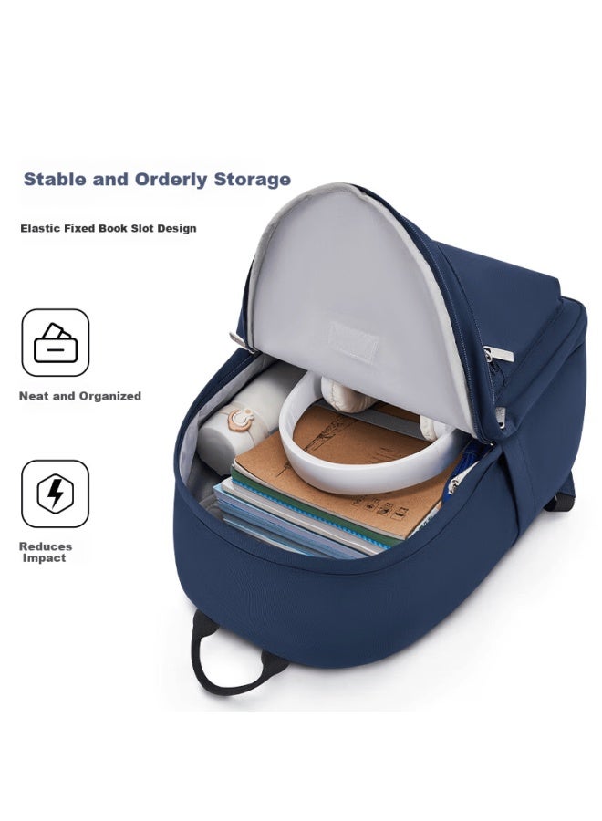 Oiwas Cambridge Series Backpack Jd Self-operated Middle School Student Travel Stylish Blue Backpack - Image 2