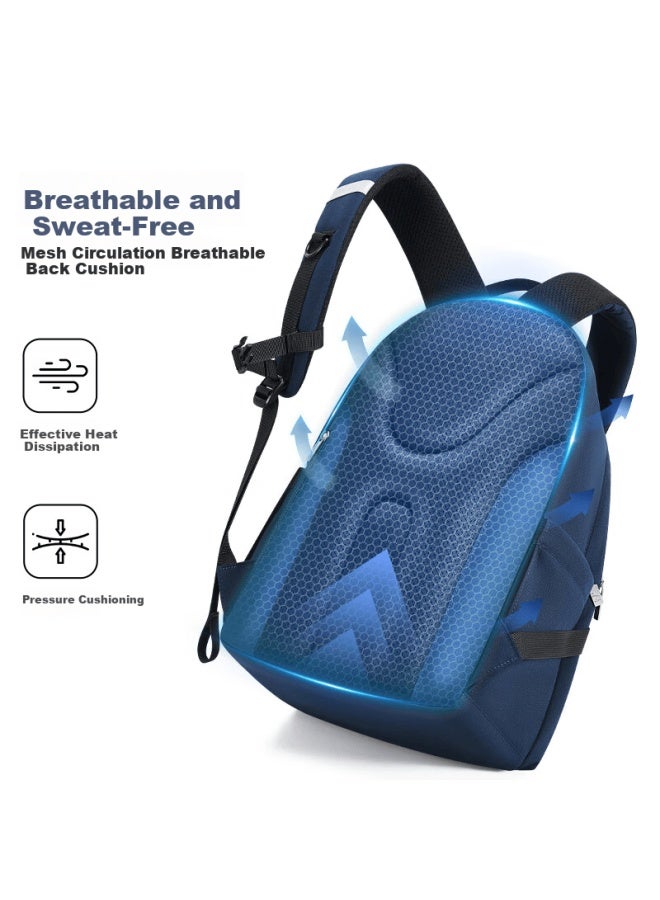 Oiwas Cambridge Series Backpack Jd Self-operated Middle School Student Travel Stylish Blue Backpack - Image 5