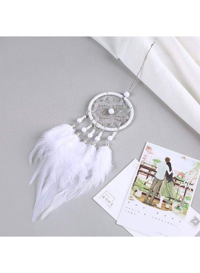 EGBANG Dream Catchers for Cars Rear View Mirror, Small Feather Dream Catcher Wall Hanging Car Deco Accessories for Women (White)  - Image 1
