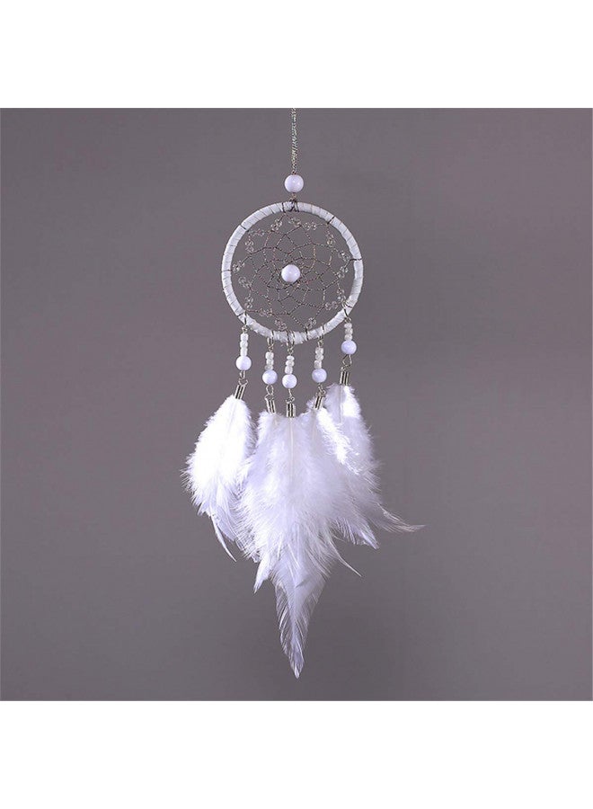 EGBANG Dream Catchers for Cars Rear View Mirror, Small Feather Dream Catcher Wall Hanging Car Deco Accessories for Women (White)  - Image 3