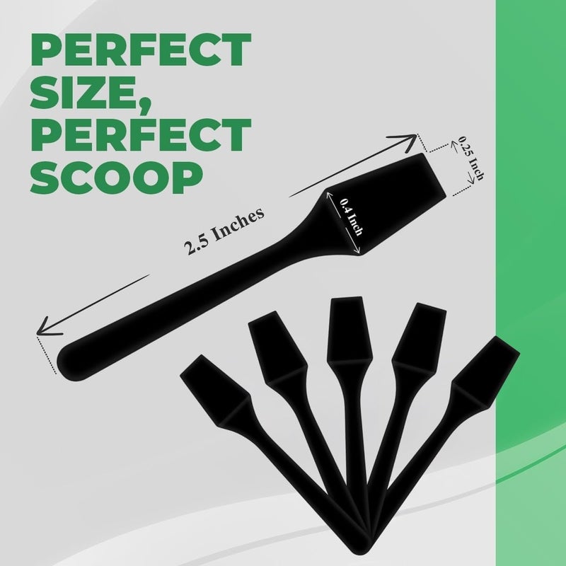Kopperko 100 Pack 2.5 Inch Cosmetic Spatulas - Small Plastic Spatula for Cosmetics, Creams, & Crafts | Makeup Spatula or Multipurpose Mini Applicator for Mixing, Skincare, or Scraping Jars | Black - Image 4