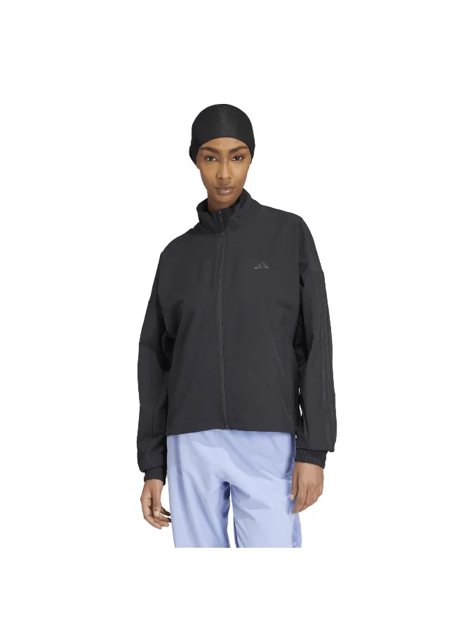 adidas جاكيت رياضي نسائي PACER بتصميم 3 خطوط منسوجة