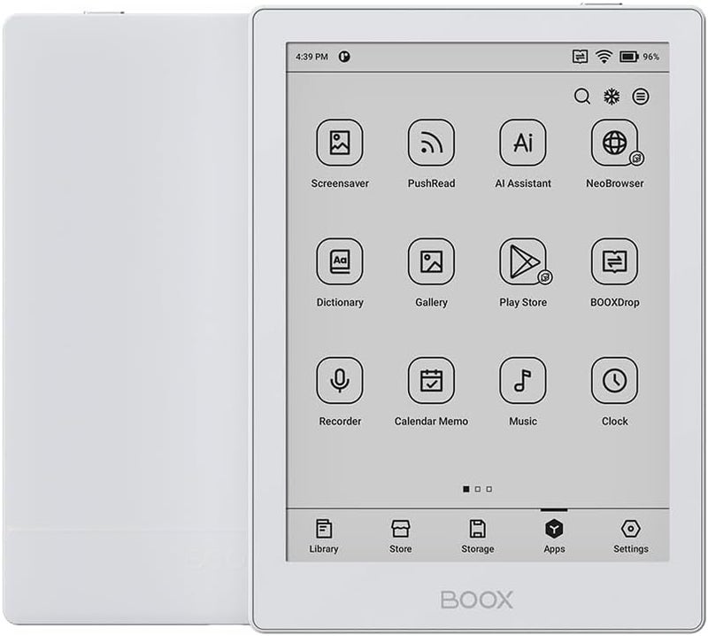 BOOX 6" Go 6 E-Paper E-Reader with front light, 330 PPI Display, 2GB RAM + 32GB ROM, Android 11 with free magnetic Case (White) - Image 1