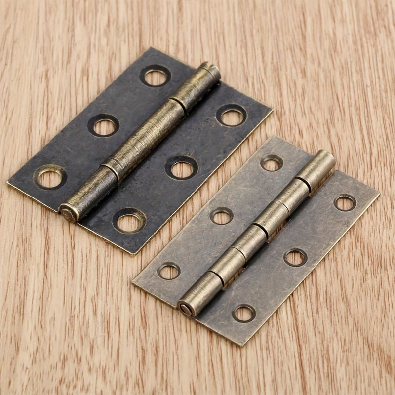 4 Pcs Bronze 50mm 29mm 34mm Cabinet Hinge Butt Drawer Door Vintage Jewelry Box Decorative Hinges - Image 1