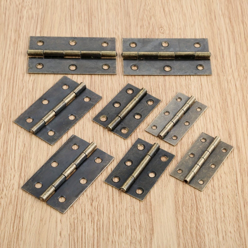4 Pcs Bronze 50mm 29mm 34mm Cabinet Hinge Butt Drawer Door Vintage Jewelry Box Decorative Hinges - Image 3
