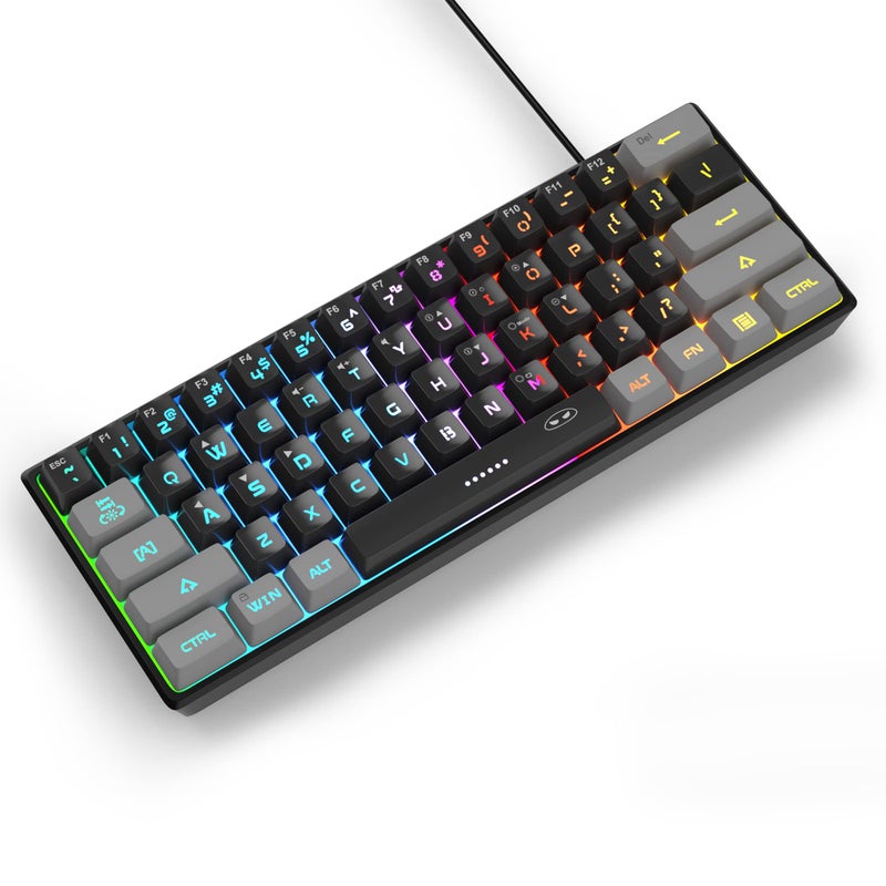 MageGee Mini 60% Gaming Keyboard - Upgrade RGB Backlit 61 Key Ultra-Compact, Ergonomic Waterproof Mechanical Feeling Office Computer Keyboard for PC, MAC, PS4, Xbox ONE Gamer (White) - Image 1